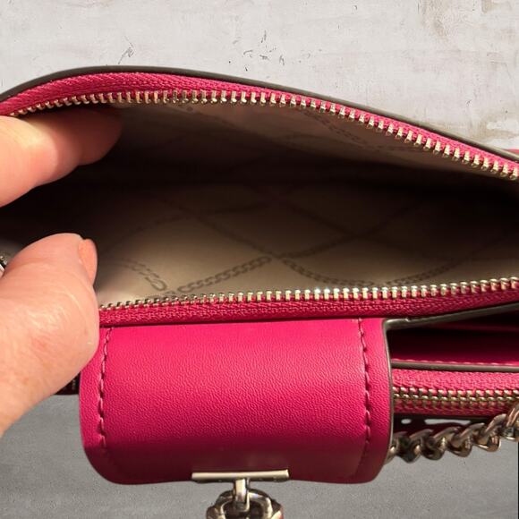 MICHAEL KORS Ruby Small Double-Zip Saffiano Leather Crossbody Bag in Pink - Picture 12 of 13